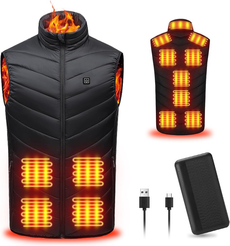 YaoFaFa Heated Vest: Premium Heated Vest for Men with 9-Zone Heating, 3 Adjustable Heating Modes 10000mAh Battery for Outdoor - Image 1